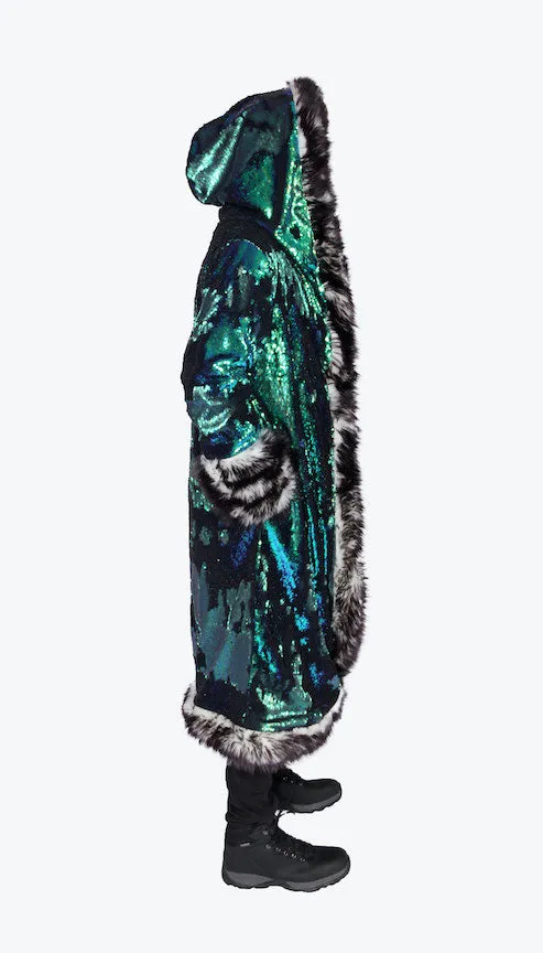 Men's Sequin King Coat in "Merman"