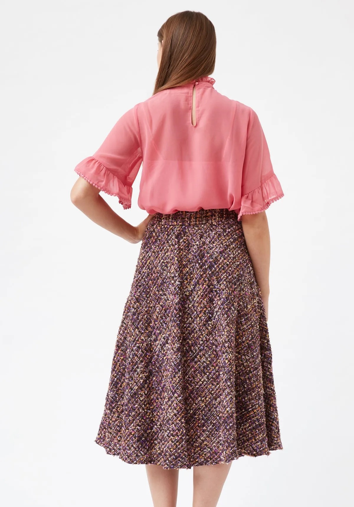 Midi Tweed Dior Skirt in Purple