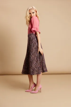 Midi Tweed Dior Skirt in Purple