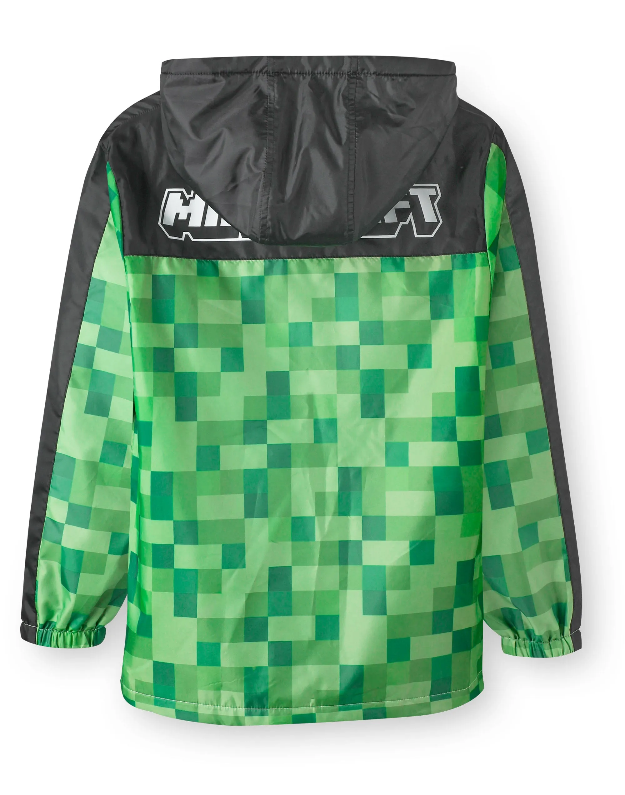 Minecraft Boys Creeper Fleece Lined Raincoat Jacket