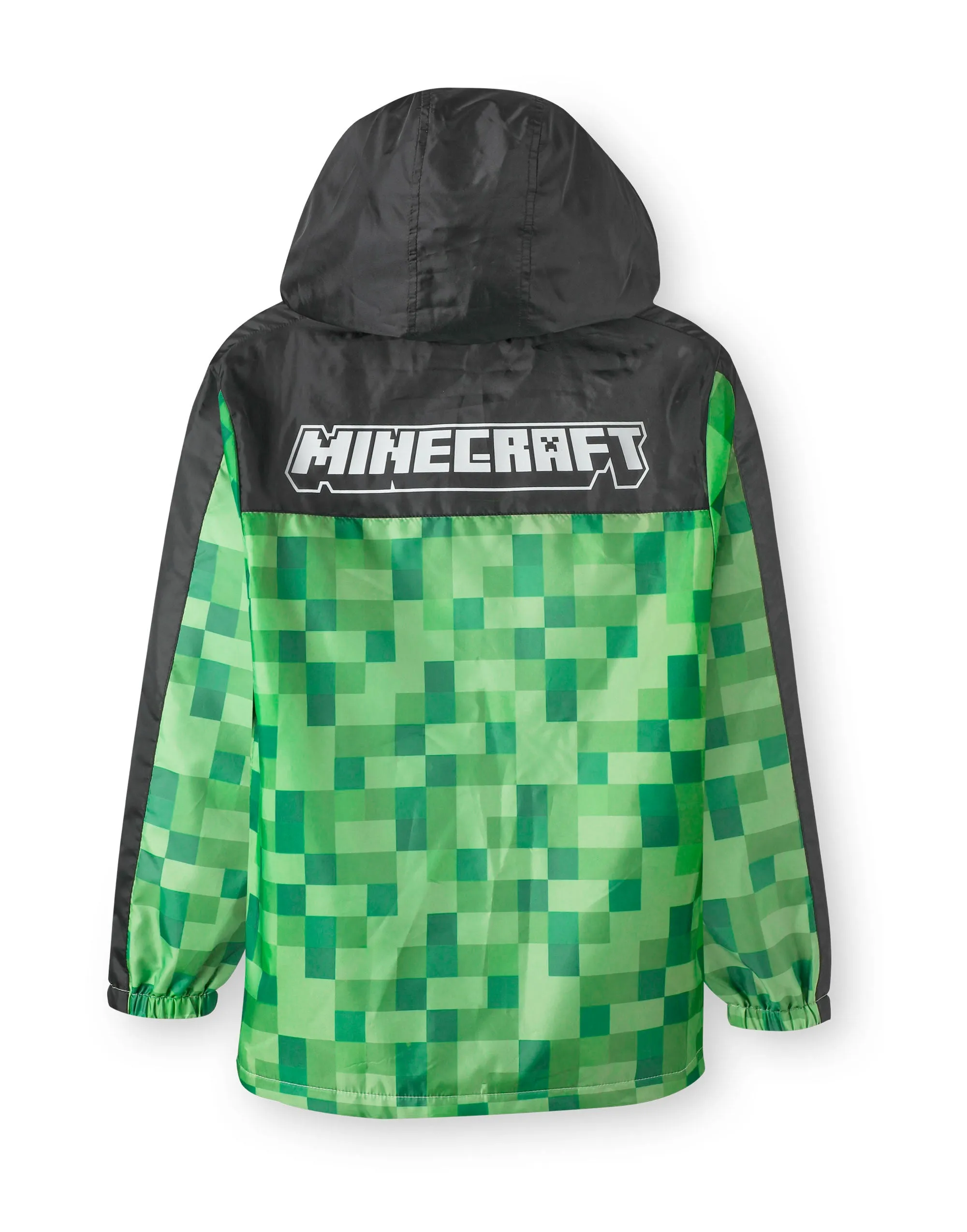 Minecraft Boys Creeper Fleece Lined Raincoat Jacket