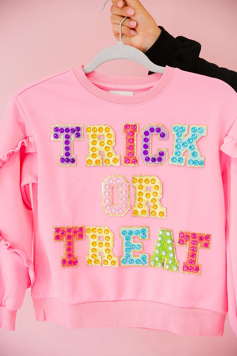 MINI KIDS TRICK OR TREAT RUFFLE PULLOVER
