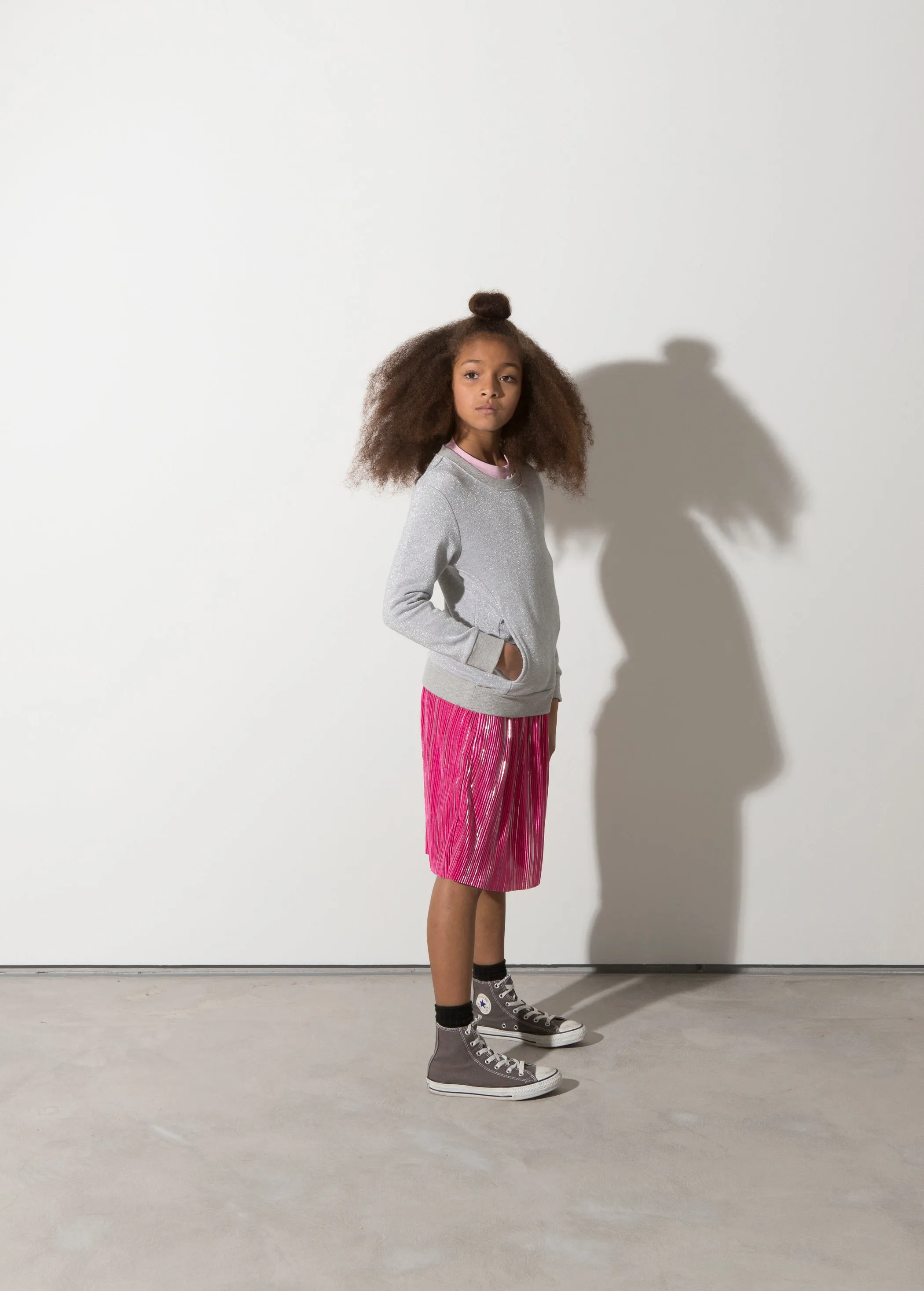 Minti Shimmer Skirt - Raspberry/Silver
