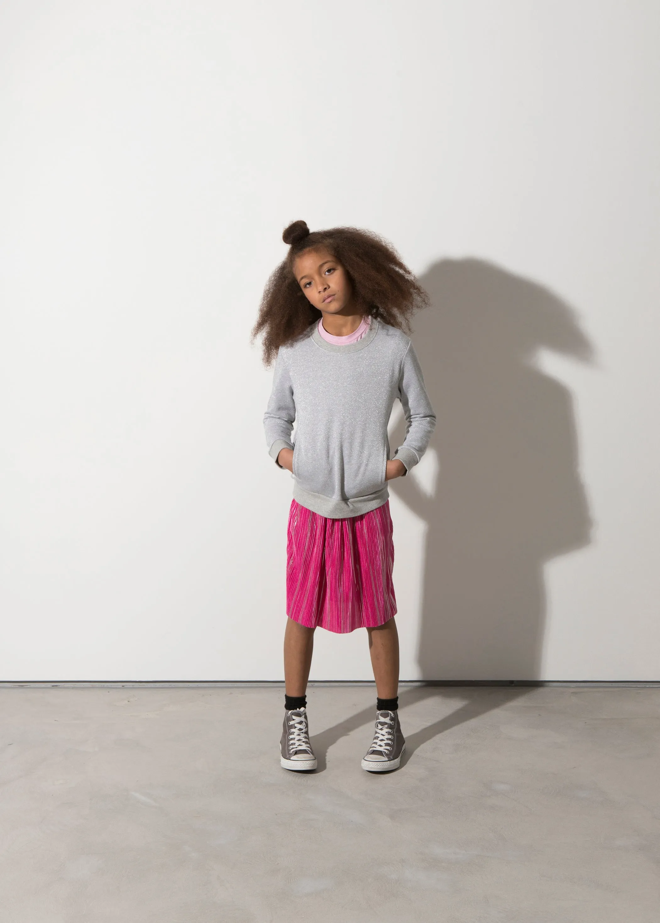 Minti Shimmer Skirt - Raspberry/Silver