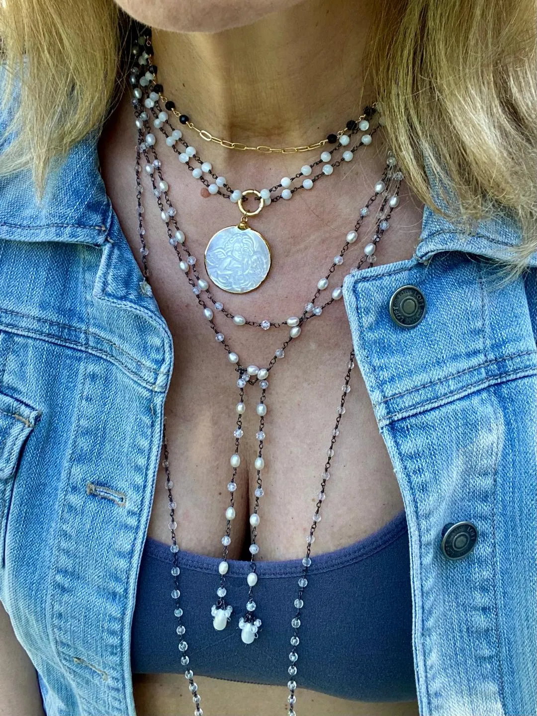 Mother of Pearl Necklace- Nara