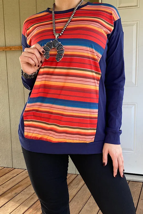 Multi-color serape pullover BQ8211 (FS13)