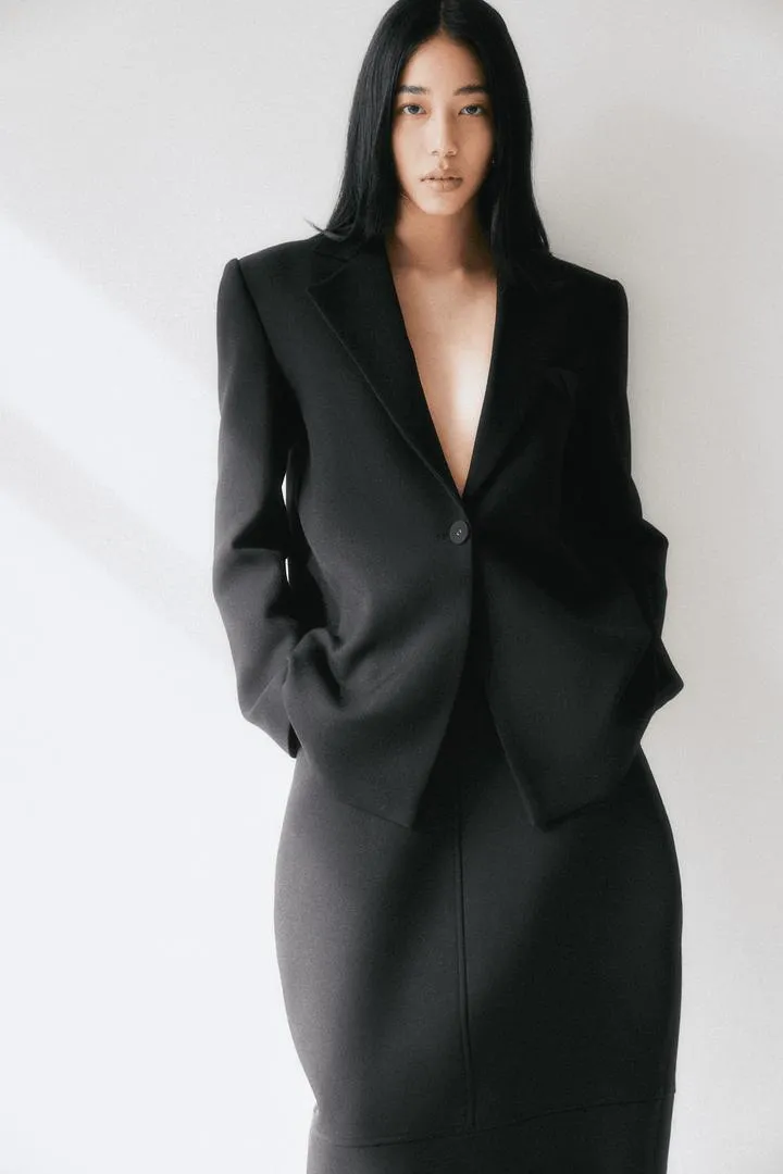 Notched Lapel Blazer-SHARON
