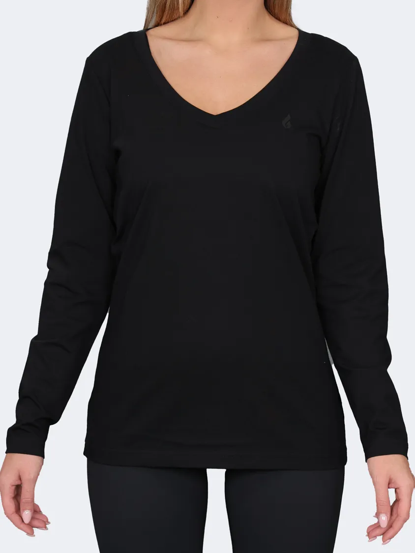 Oil And Gaz Elegant Women Fitness Long Sleeve Black