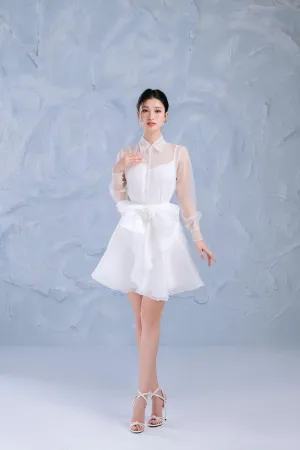 Orchid Layered Ruffled Organza Above The Knee Skirt