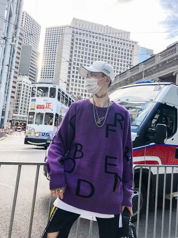 Oversized Alphabet Sweater
