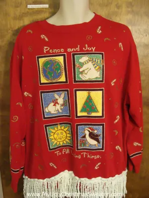 PEACE AND JOY TO ALL LIVING THINGS Christmas Sweatshirt