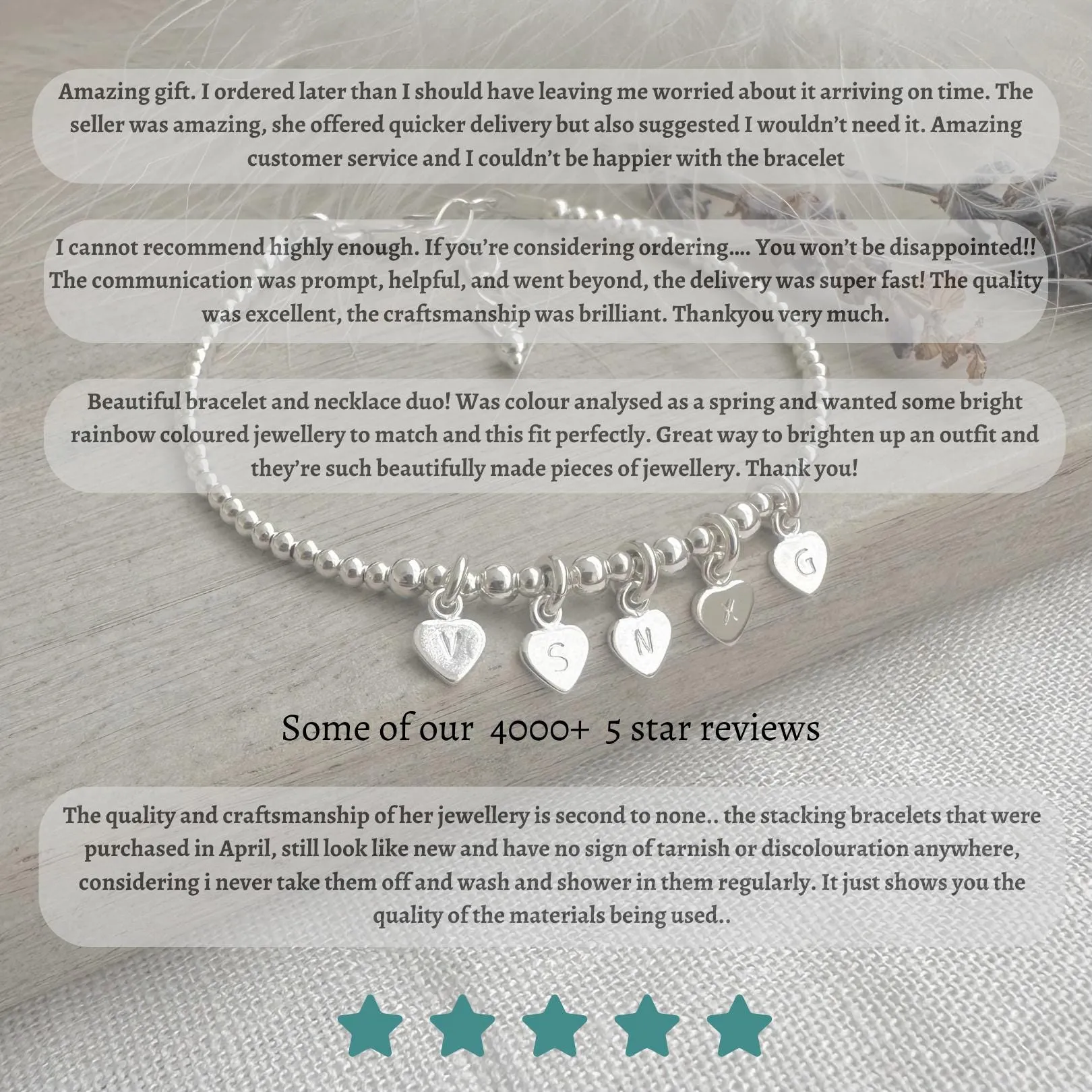 Personalised Silver Stacking Bracelet Set, Sterling Silver Layering Bracelets