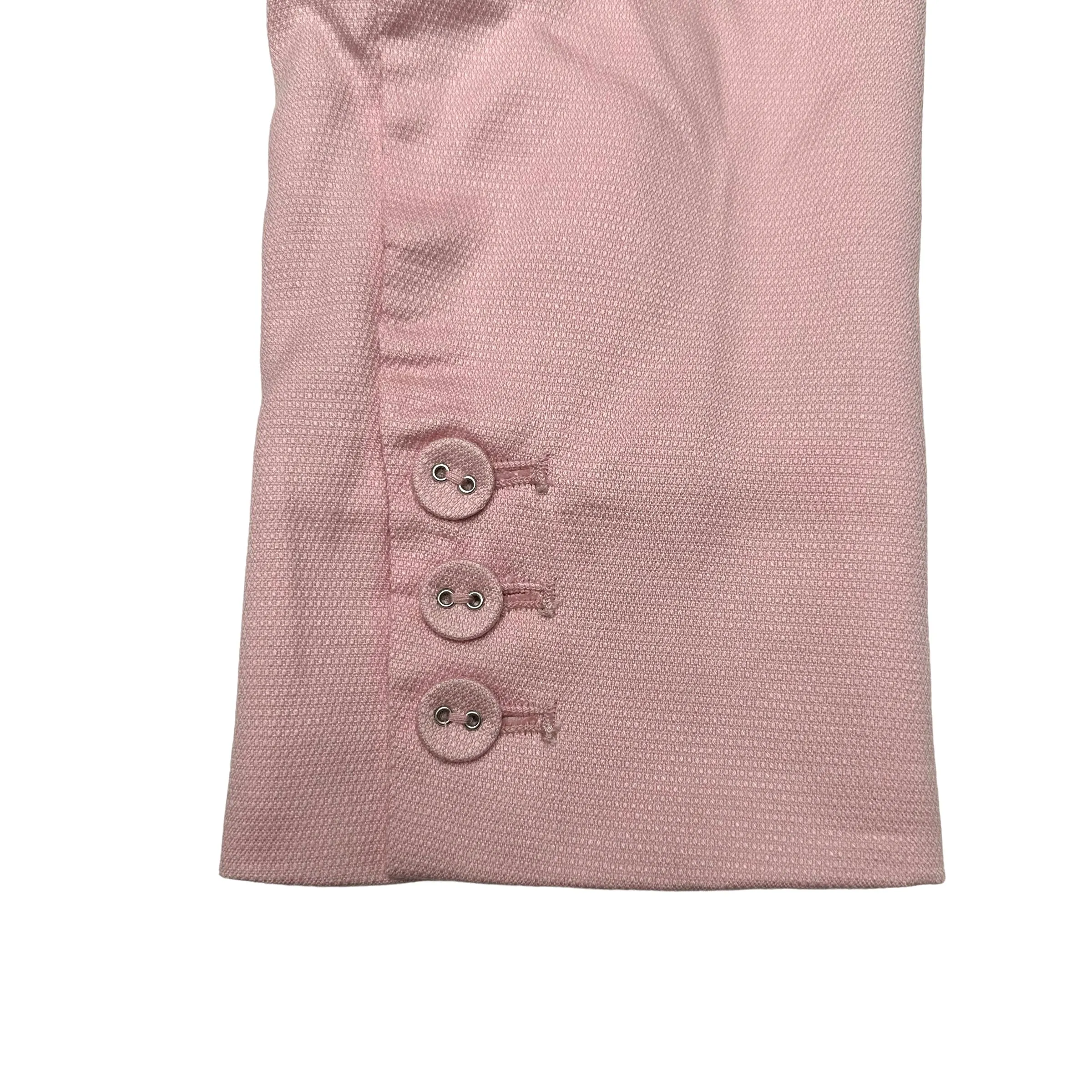 Pink Silk Cropped Blouse - S