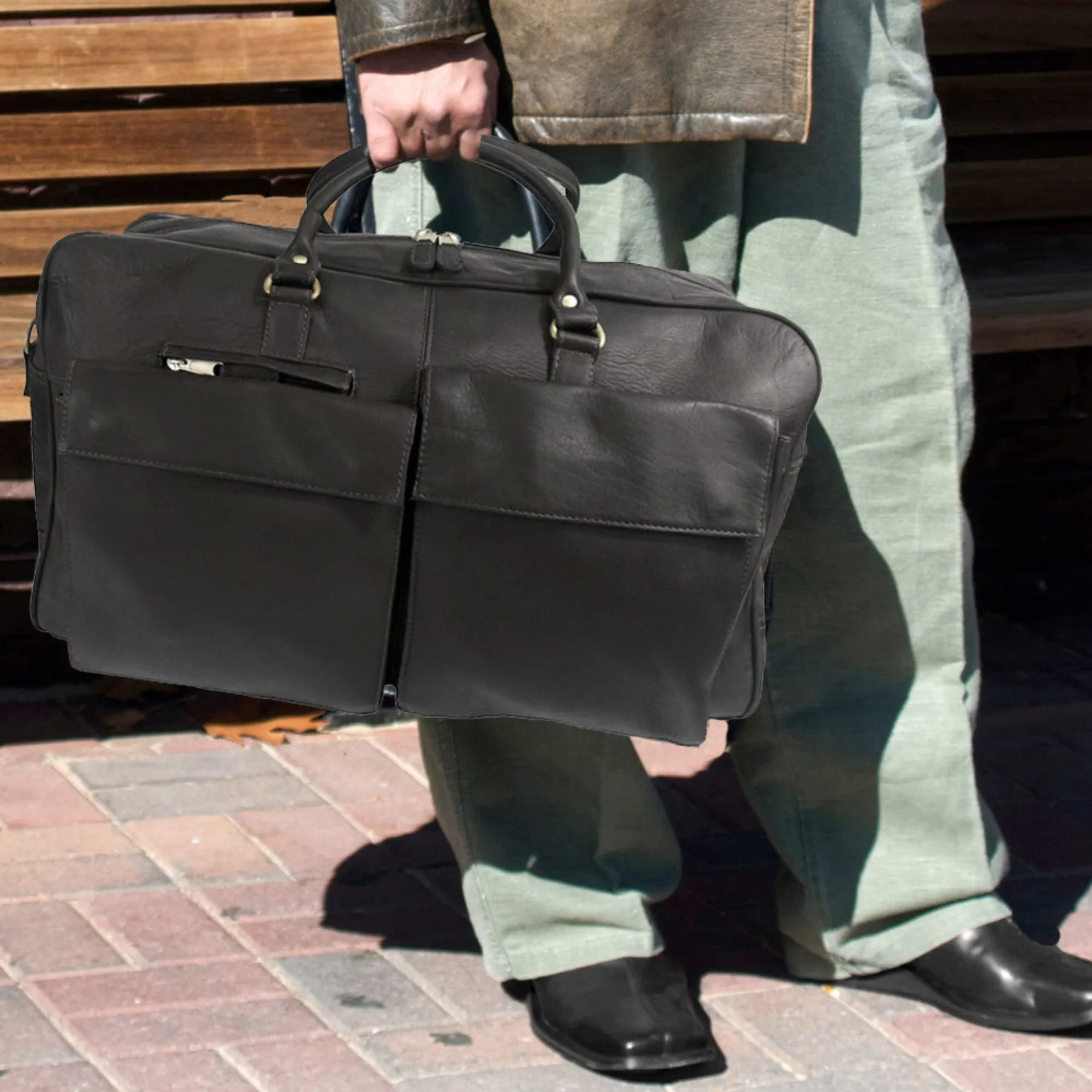 Prim time duffel leather