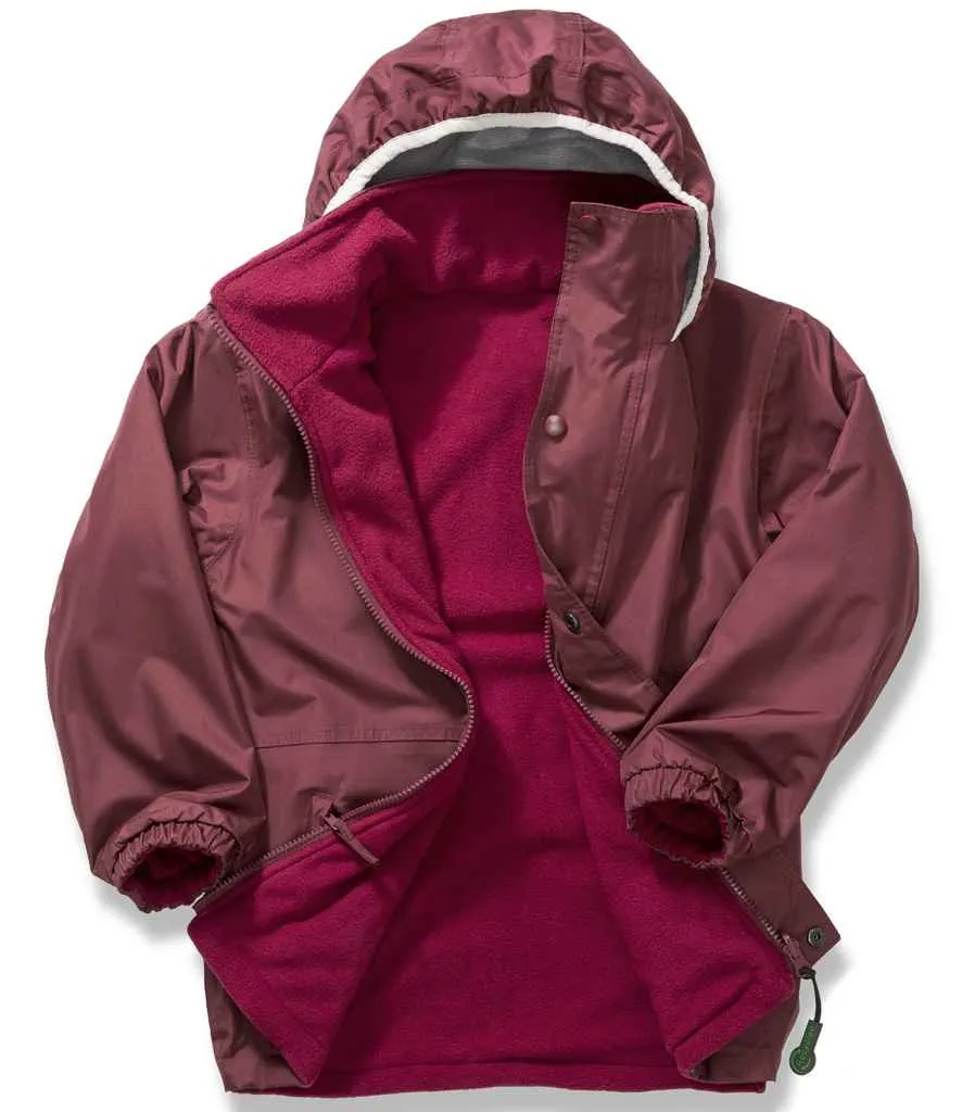 Result Kids/Youths Fleece Lined StormDri 4000 Jacket | Burgundy/Burgundy