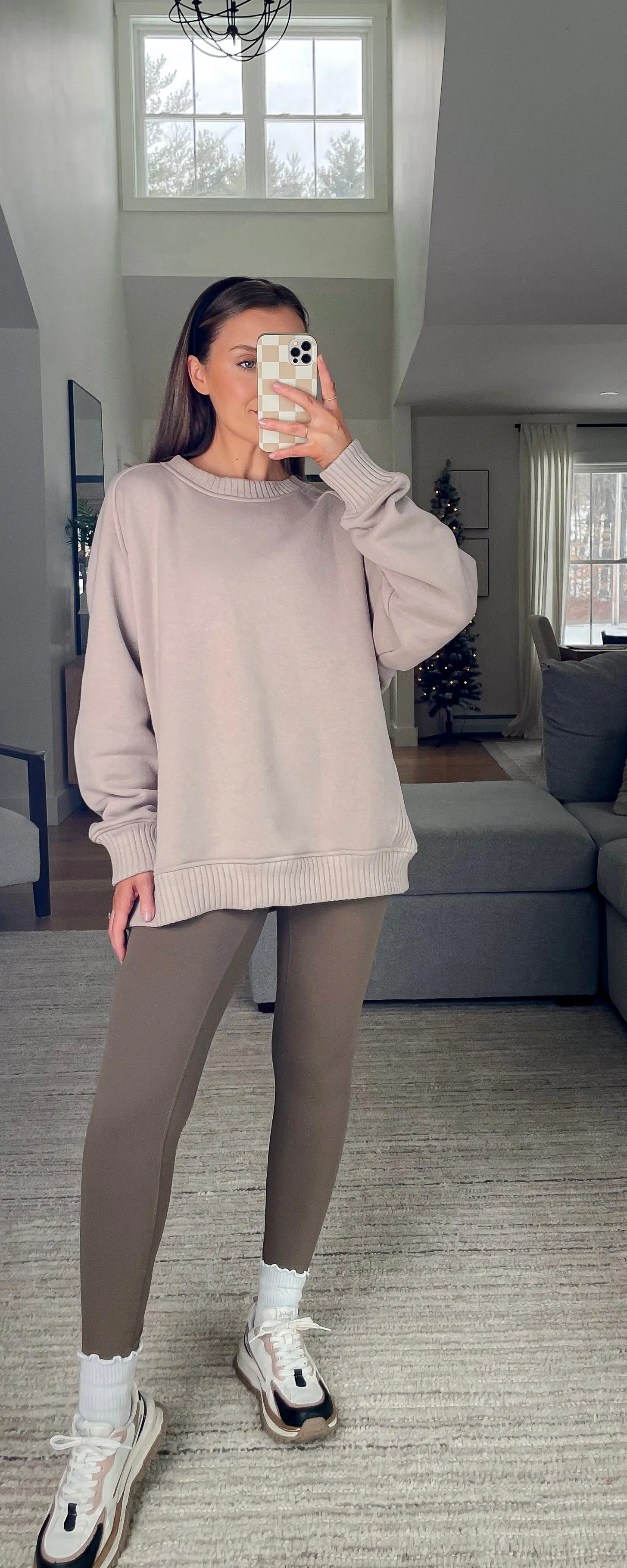 Ribbed Contrast Crew Neck Pullover
