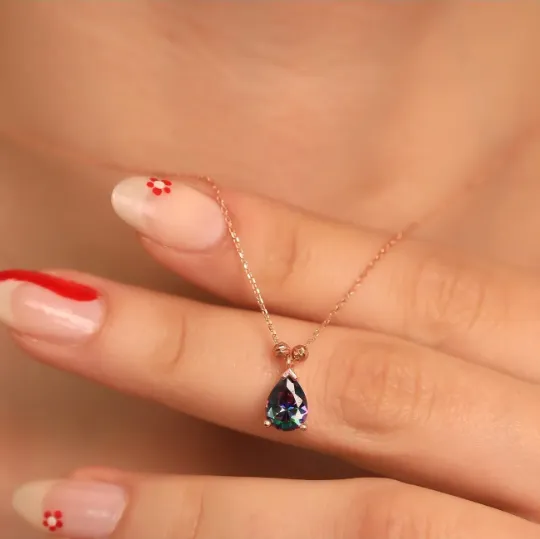 Rose Gold Filled Alexandrite Necklace