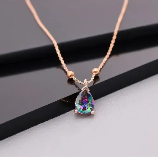 Rose Gold Filled Alexandrite Necklace