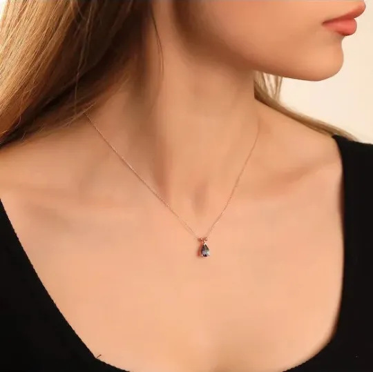 Rose Gold Filled Alexandrite Necklace