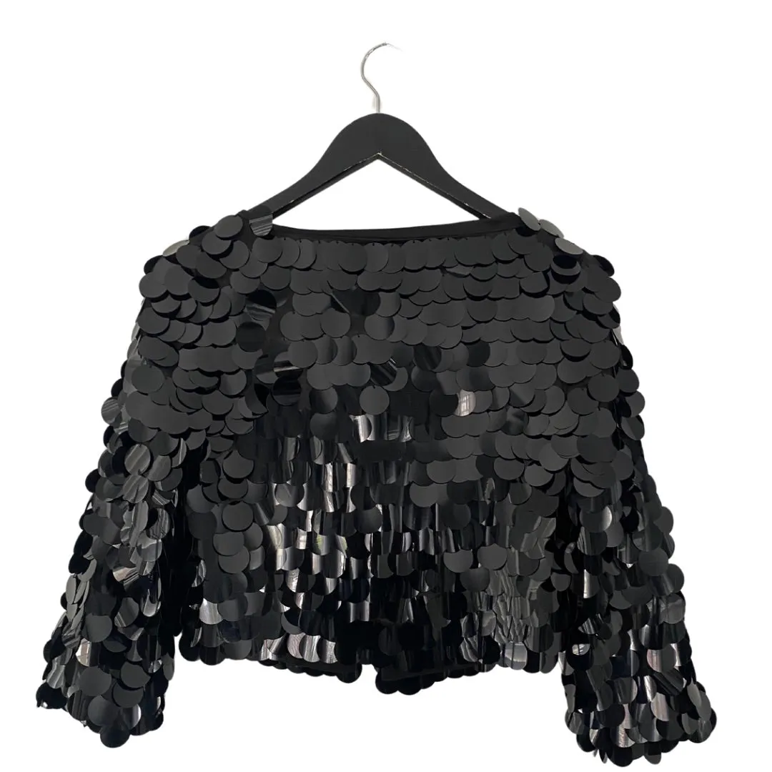 Sequin Cropped Shrug Black SIZE 12