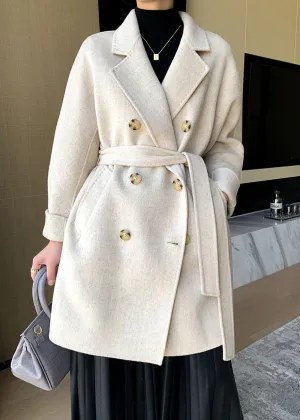 Sirena Double Breasted Belted Wool Coat