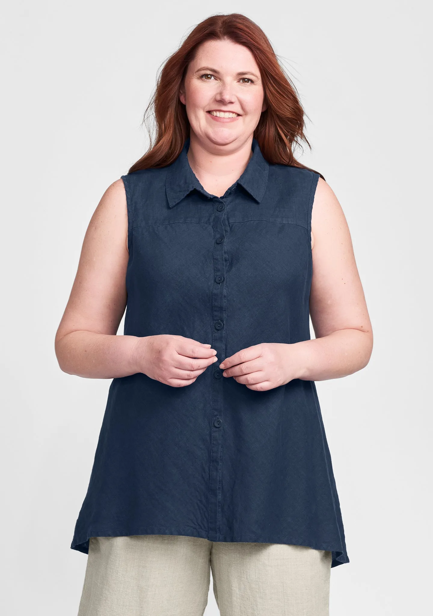 Skyline Blouse - Sleeveless Linen Blouse - FINAL SALE