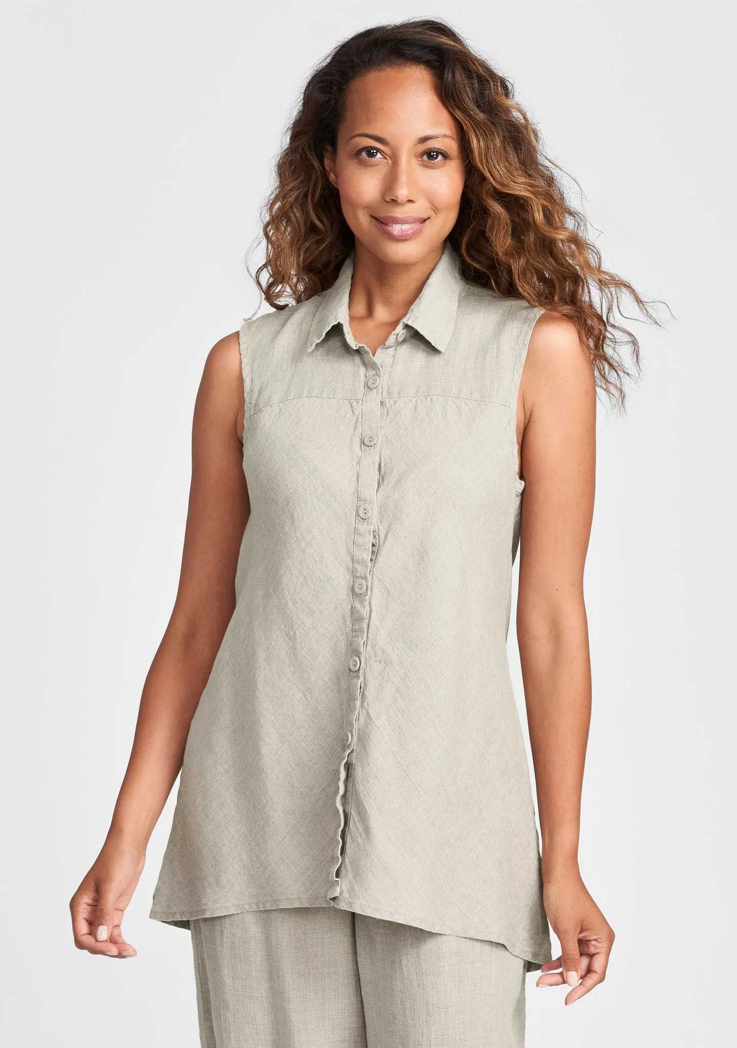Skyline Blouse - Sleeveless Linen Blouse - FINAL SALE