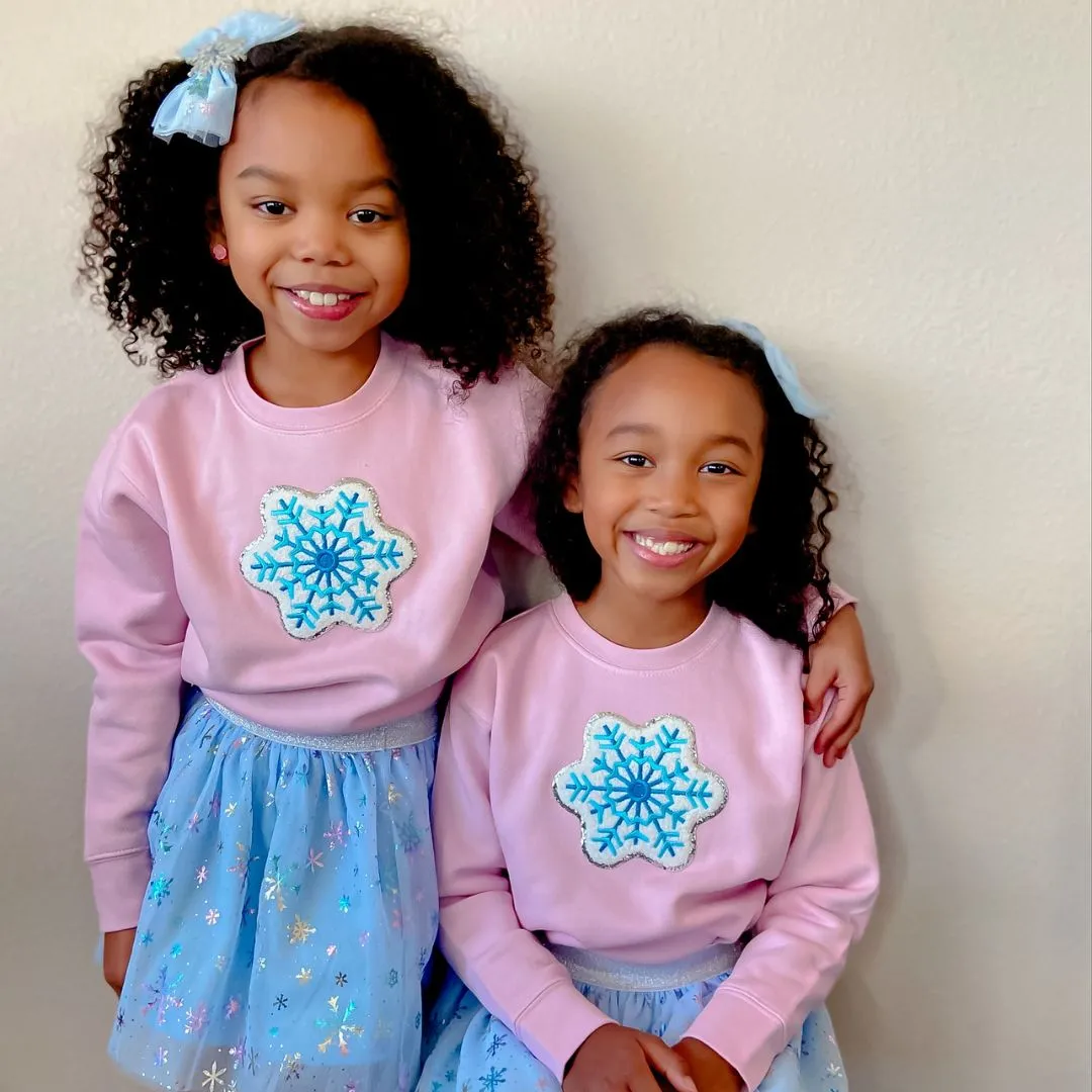 Snowflake Patch Sweatshirt - Pink