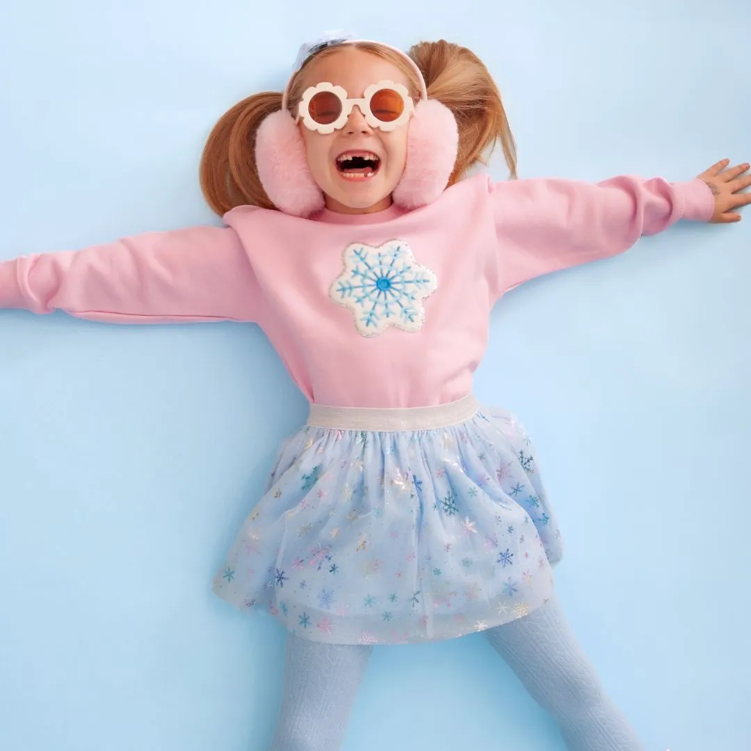 Snowflake Patch Sweatshirt - Pink