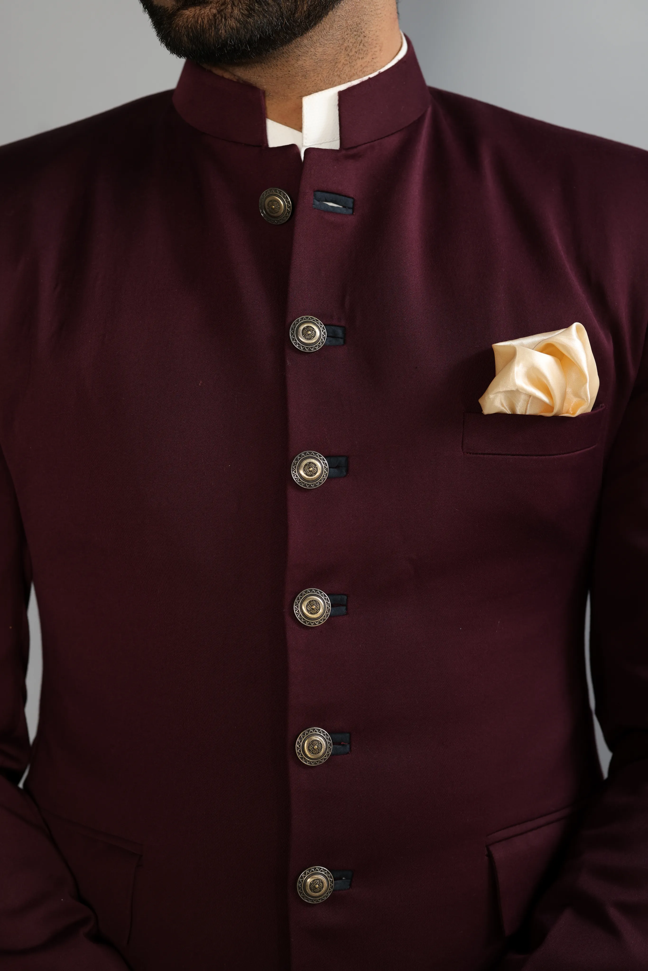 Stunning Wine Jodhpuri Bandhgala With Navy Blue Kurta Pyjama | Free Personalization Handmade | Perfect Wedding Wear | Indian Cocktail Party Dress