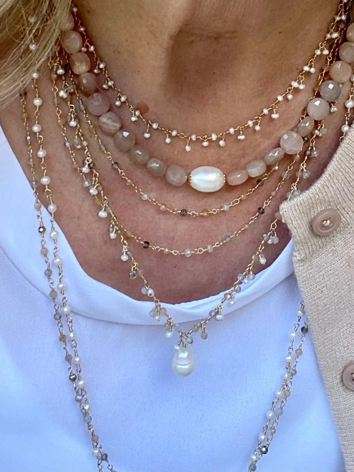 Sunstone Beads Necklace