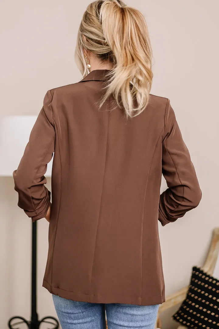 Take A Stand Open Blazer | Brown