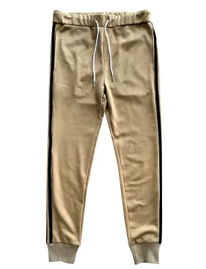 Tan with Black Stripes Skinny Fit Jogger Sweatpants