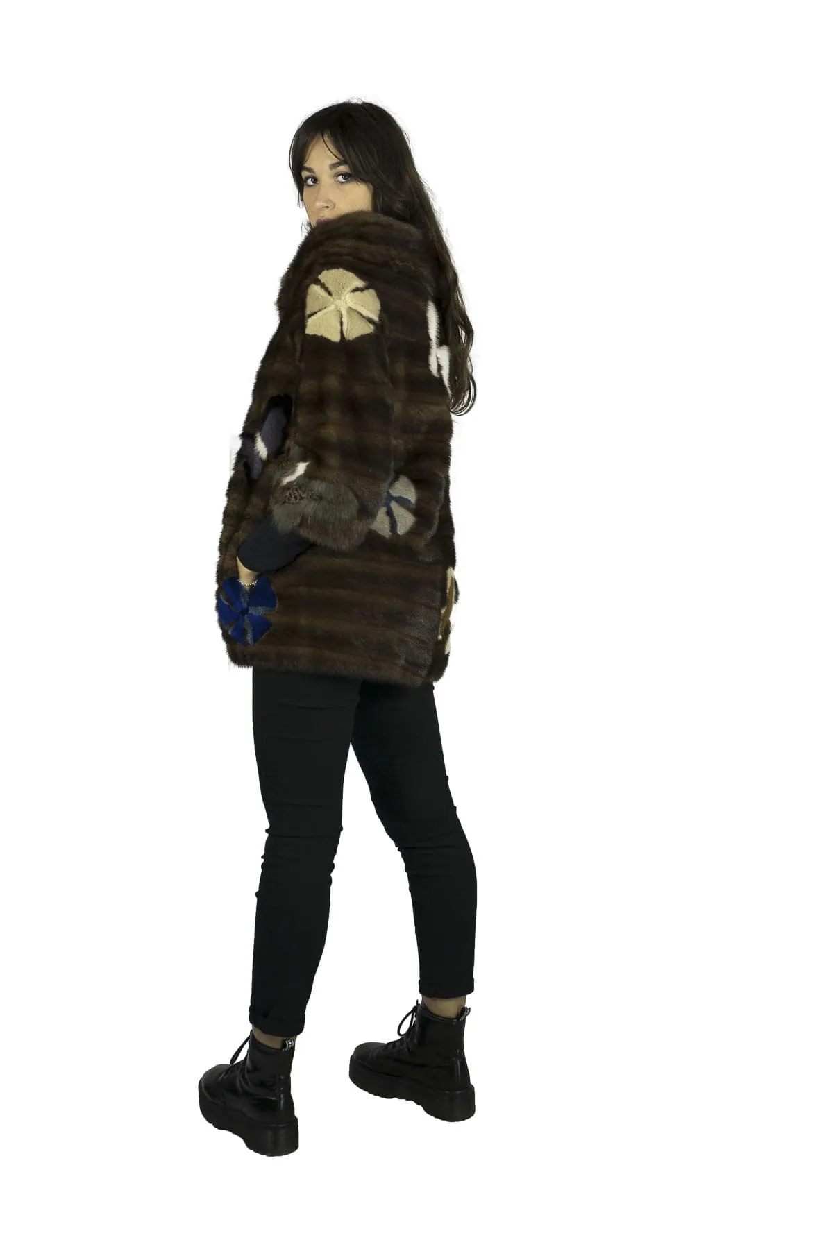 Tiffany model coat in mink with Animalier inlays