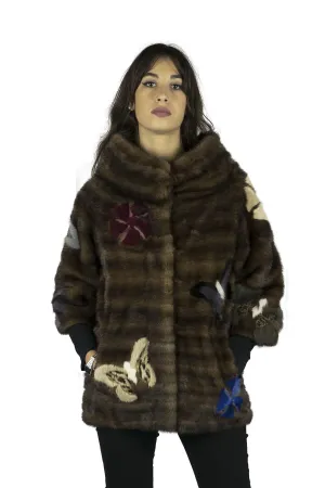 Tiffany model coat in mink with Animalier inlays