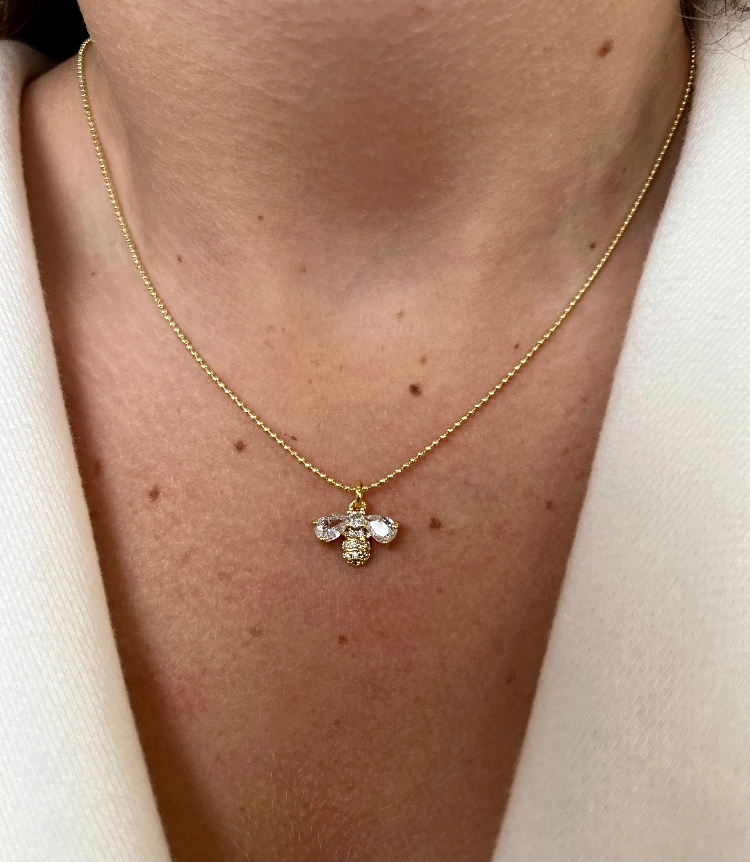 Tiny layering necklaces: Bee / 18