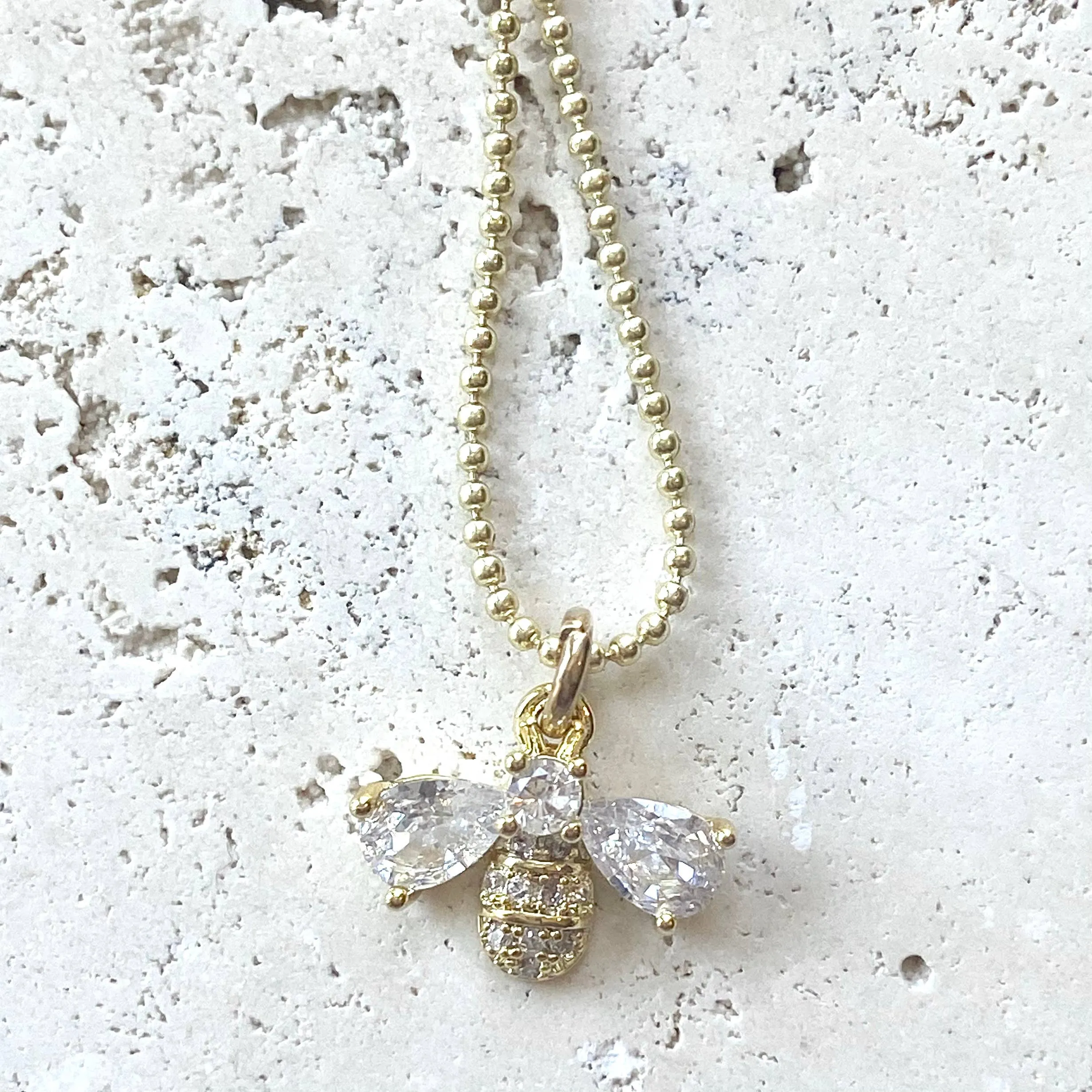 Tiny layering necklaces: Bee / 18