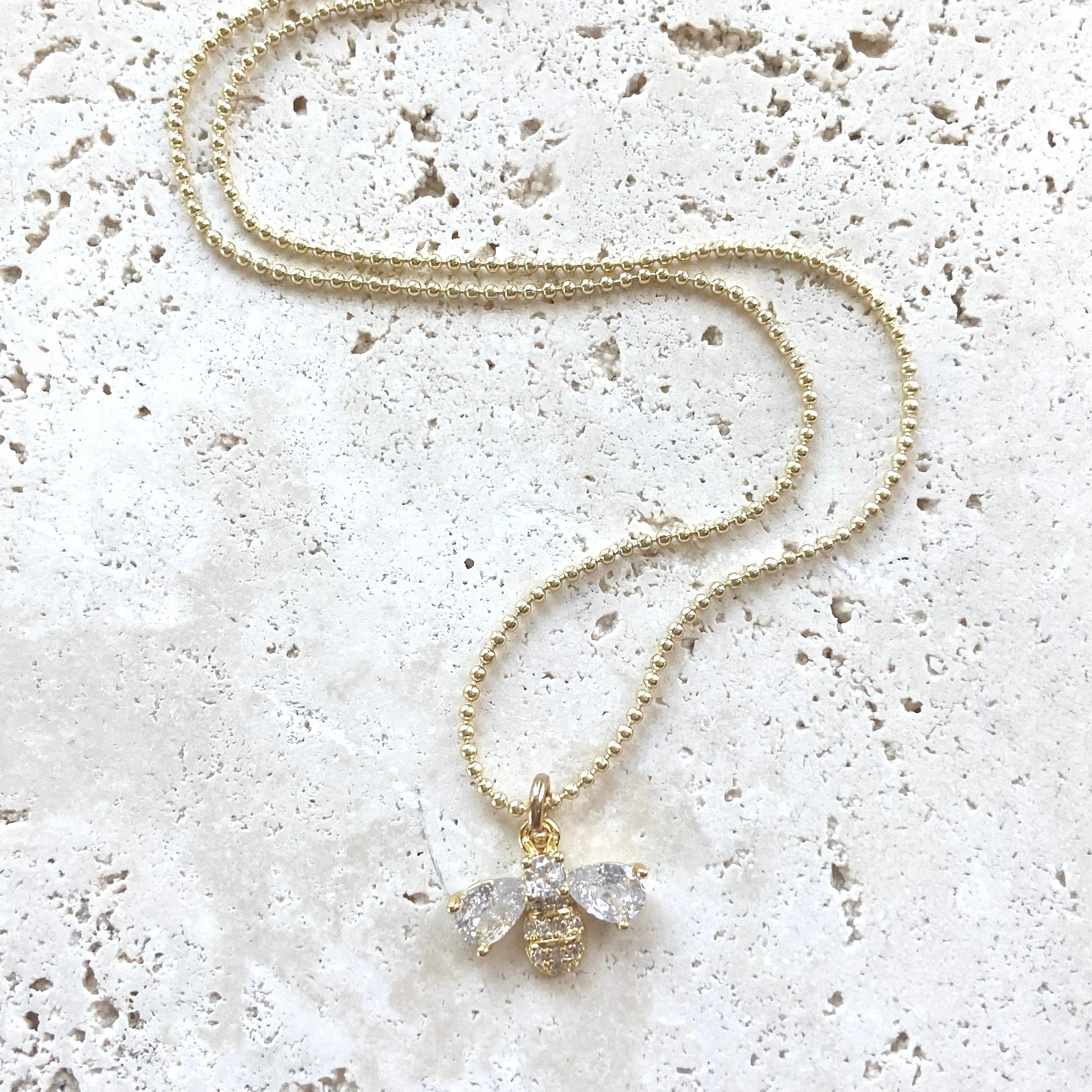 Tiny layering necklaces: Bee / 18