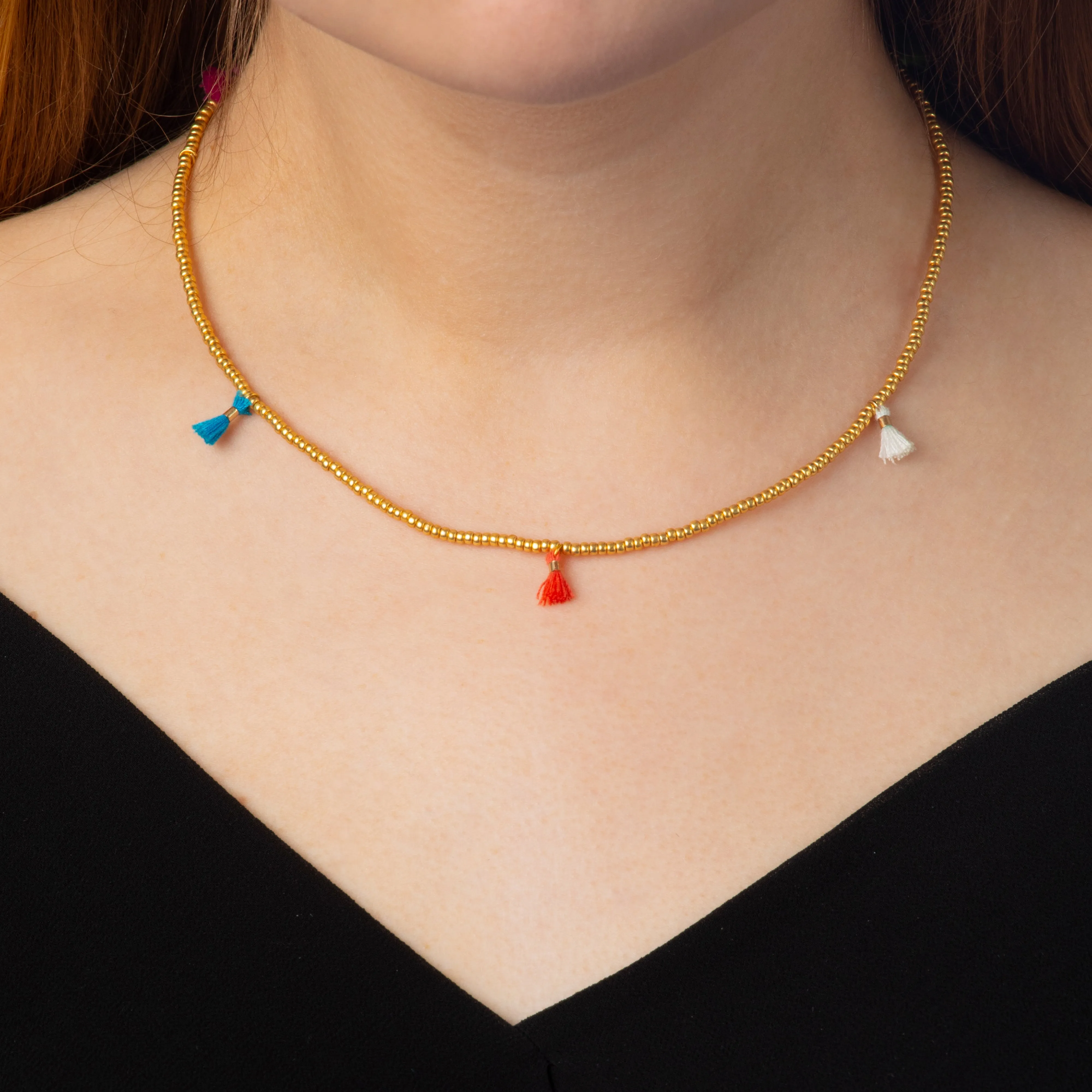 Tiny Tassel Necklace - Gold