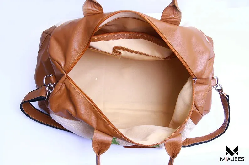 Travel Leather Duffle Bag Mens and Women
