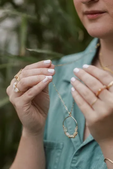 Tula Aquamarine Long Layering Necklace