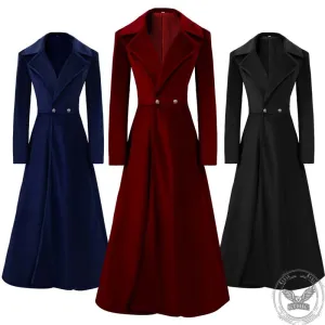 Vintage Medieval Long Trench Coat Halloween Costume