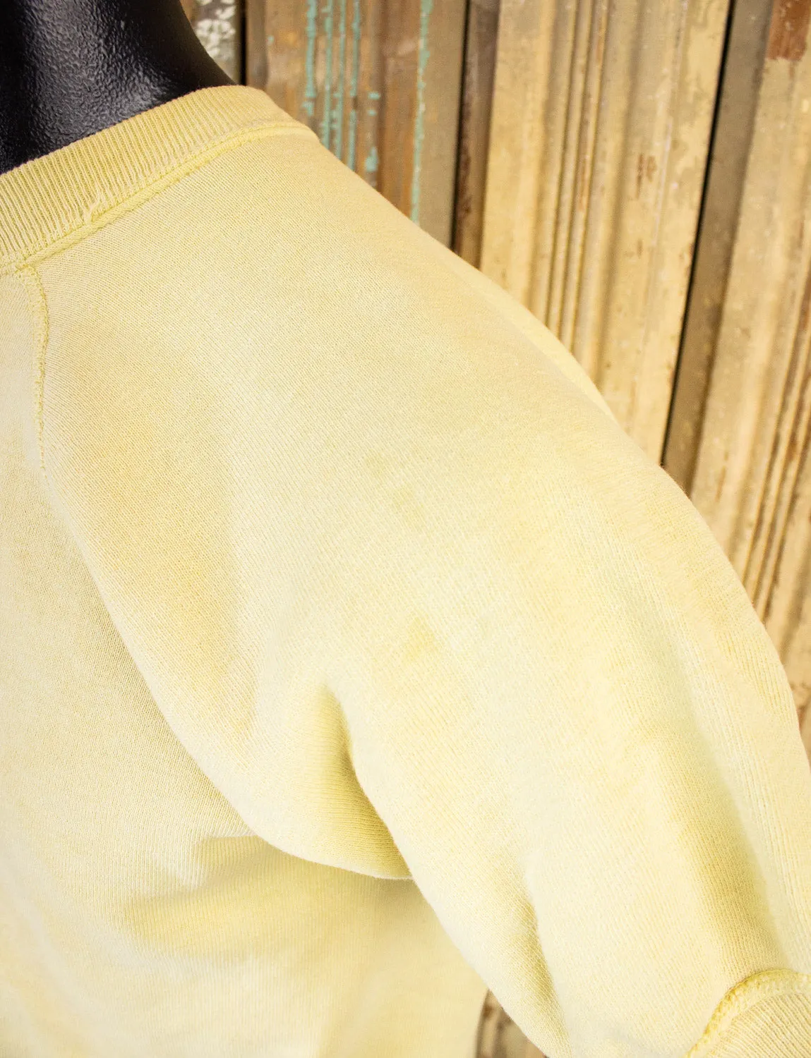 Vintage Yellow Faded Short Sleeve Sweatshirt 60s Medium