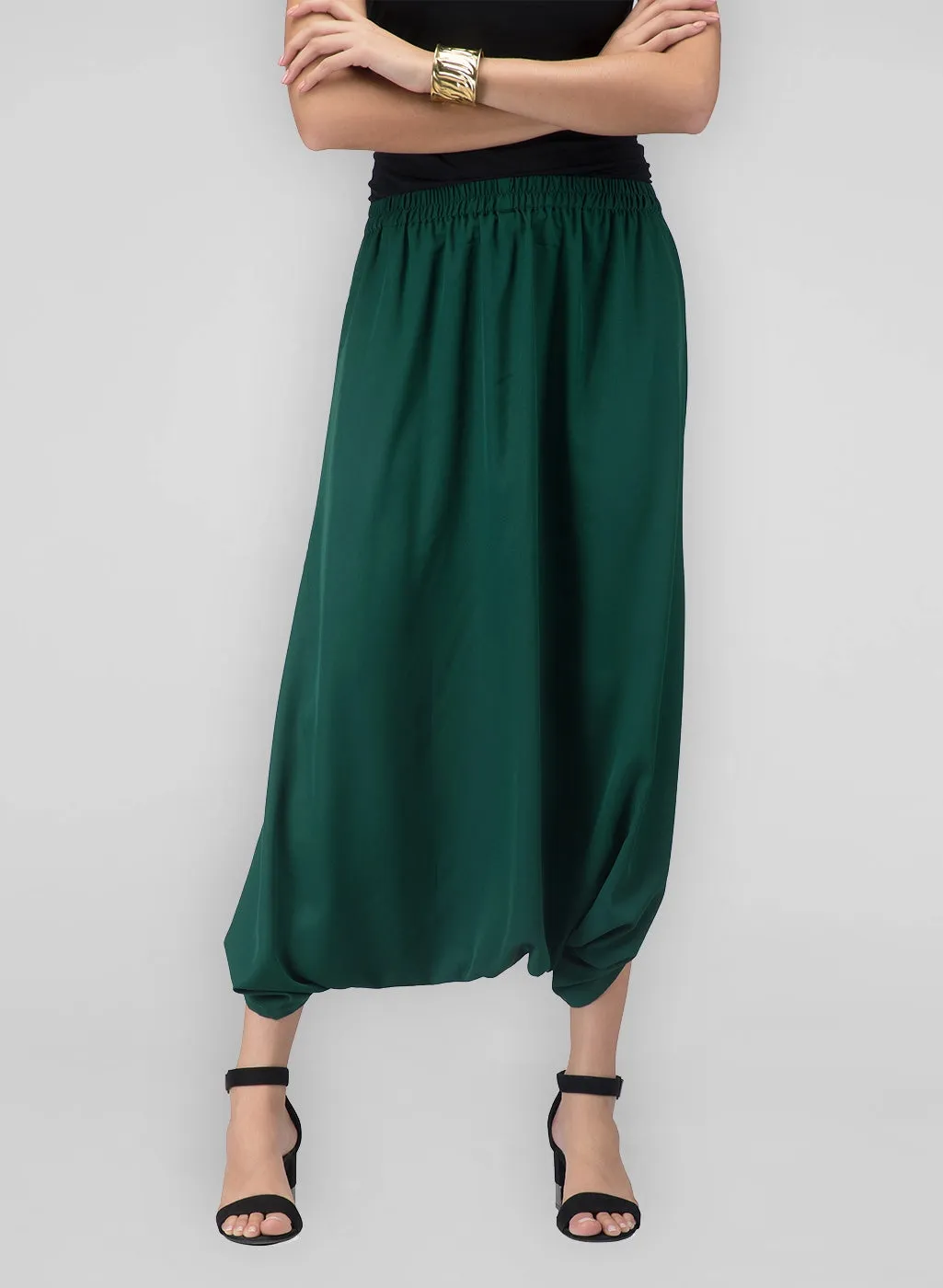 Women's Cowl Pants In Emerald