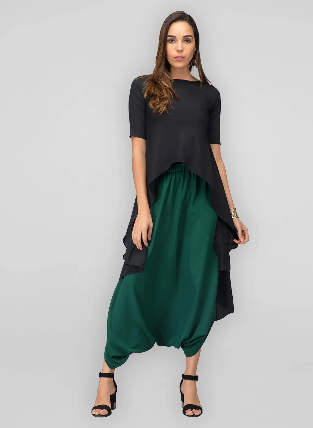 Women's Cowl Pants In Emerald