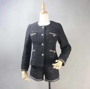 Women's CUSTOM MADE Golden Pattern Decor Jacket Blazer