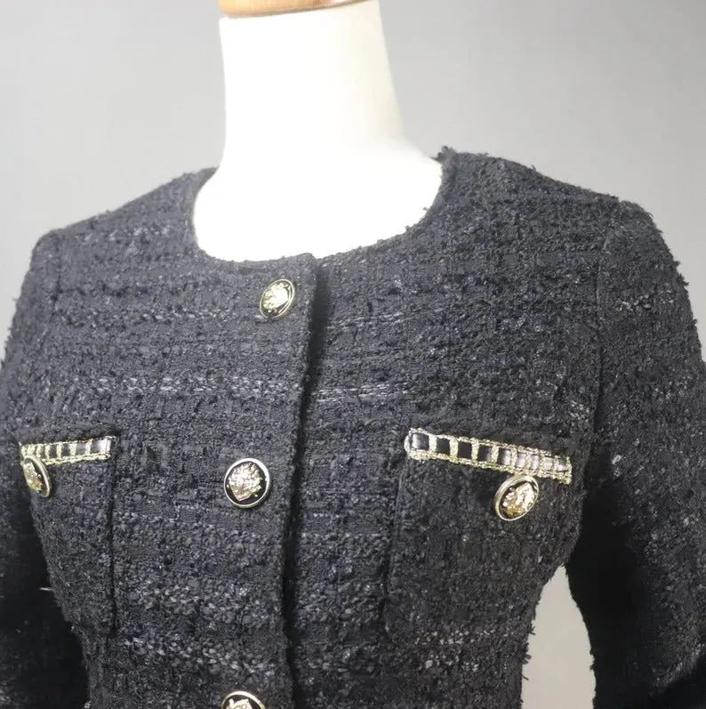 Women's CUSTOM MADE Golden Pattern Decor Jacket Blazer