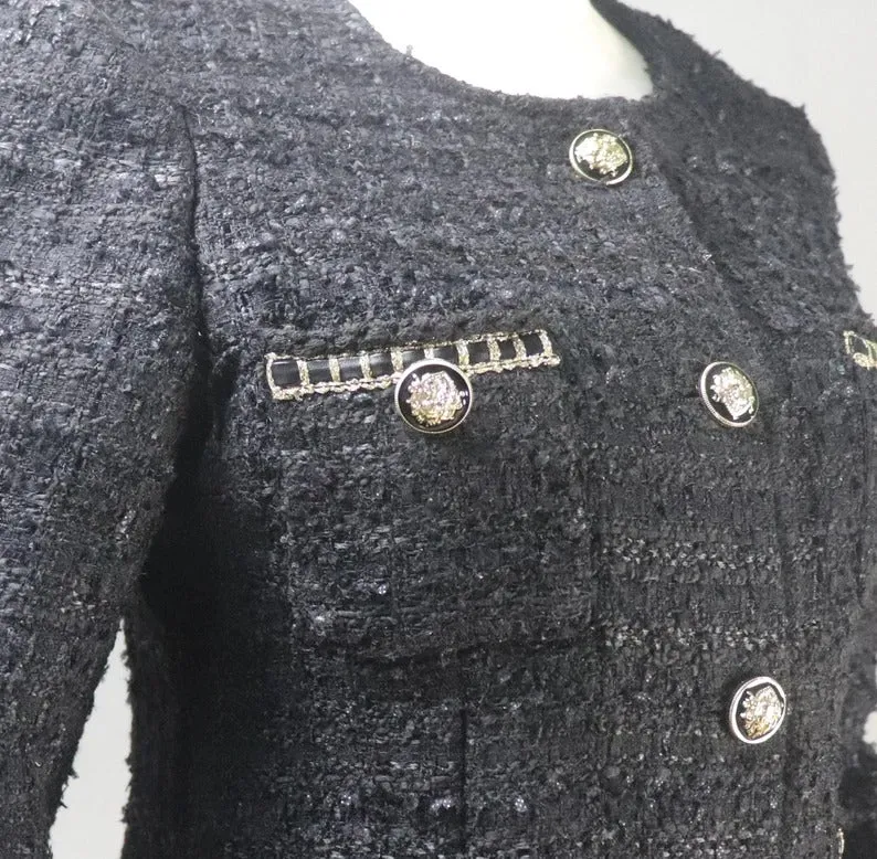Women's CUSTOM MADE Golden Pattern Decor Jacket Blazer