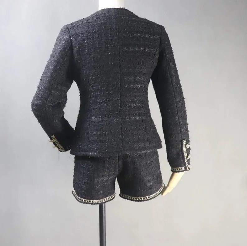 Women's CUSTOM MADE Golden Pattern Decor Jacket Blazer