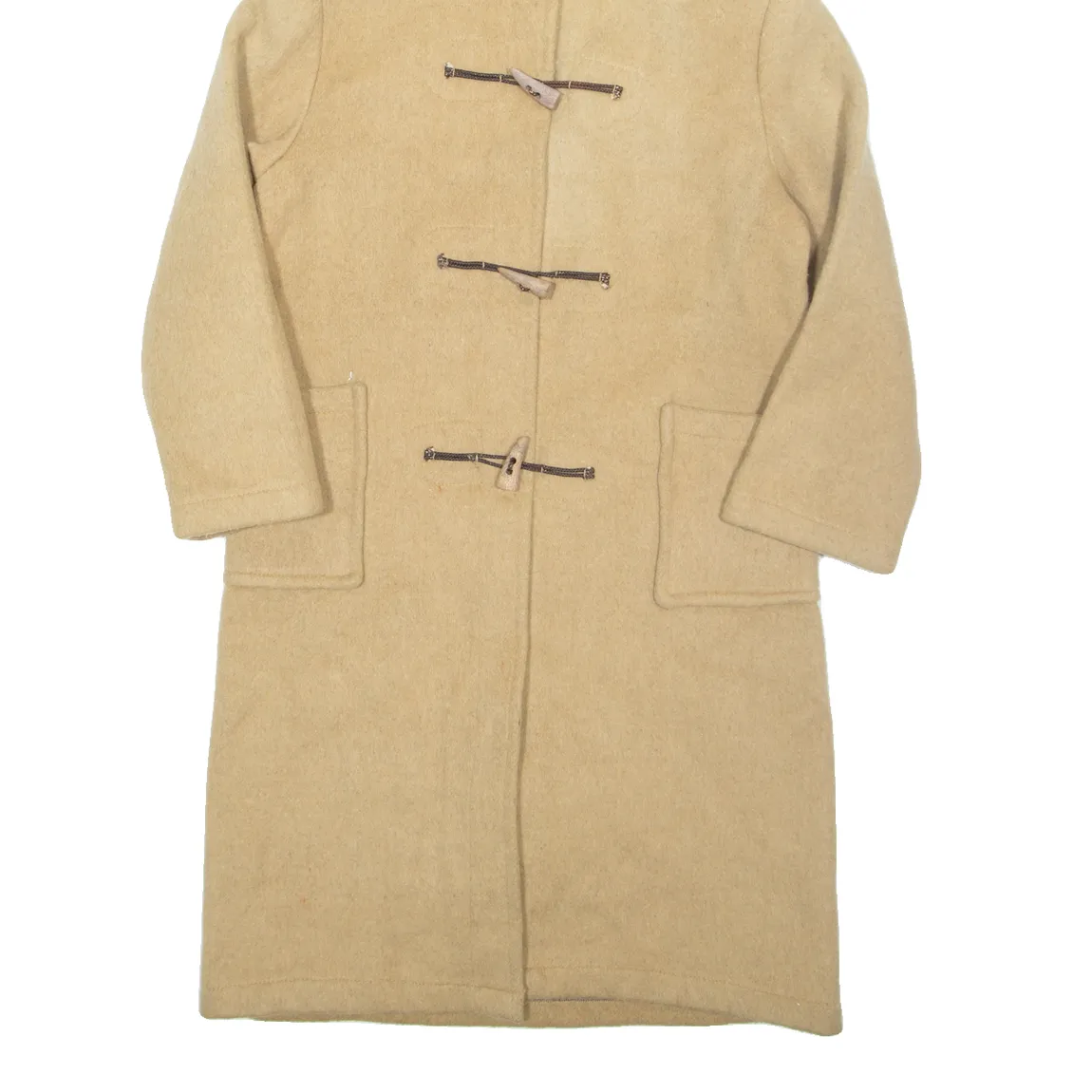 Womens Duffle Coat Beige Wool Hooded S